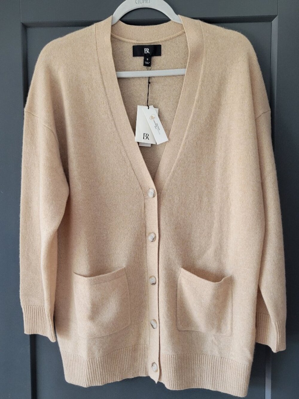 Banana Republic Caro Oversized Lightweight Cashmere Cardigan Color Sandstorm NWT